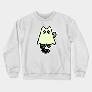 Little Ghost Cat Waves Hi Crewneck Sweatshirt